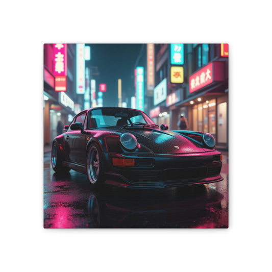 Neon Cityscape Canvas Art, Retro Car Wall Decor, Urban Aesthetic, Modern Home Décor, Gift for Car Lovers, Unique Artwork
