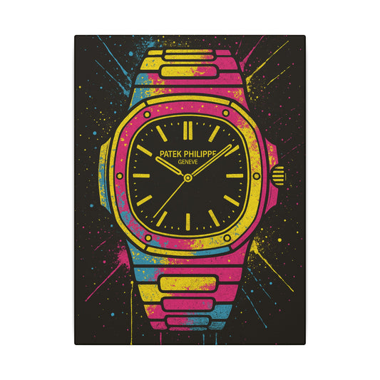 Vibrant Watch Art Canvas, Colorful Home Decor, Wall Art for Watch Lovers, Unique Gift for Birthdays, Modern Wall Art