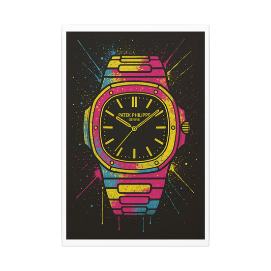 Vibrant Watch Art Canvas, Colorful Home Decor, Wall Art for Watch Lovers, Unique Gift for Birthdays, Modern Wall Art