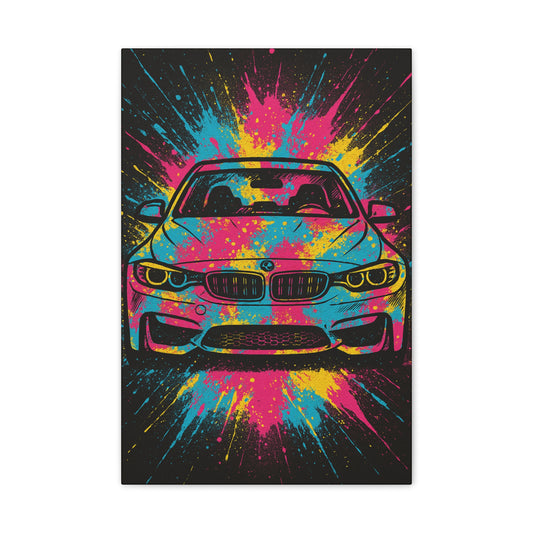 Vibrant Car Wall Art Print, Colorful BMW Canvas, Automotive Decor, Car Lover Gift, Modern Artwork for Home, Garage, Man Cave