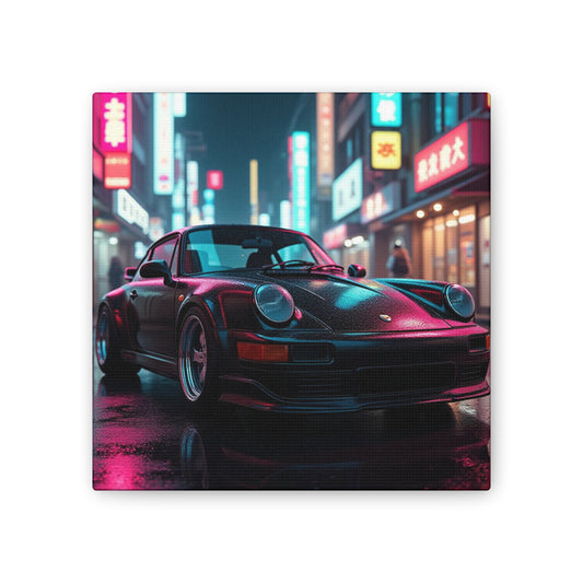 Neon Cityscape Canvas Art, Retro Car Wall Decor, Urban Aesthetic, Modern Home Décor, Gift for Car Lovers, Unique Artwork