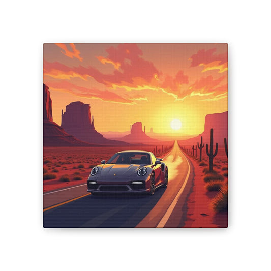 Sunset Road Canvas Art, Scenic Landscape Wall Decor, Modern Home Art, Perfect Gift for Car Lovers, Sunset Vibes, Desert Theme