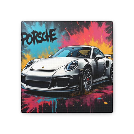 Porsche Art Canvas Print, Sport Car Wall Decor, Colorful Home Art, Gift for Car Enthusiasts, Unique Artwork for Living Room