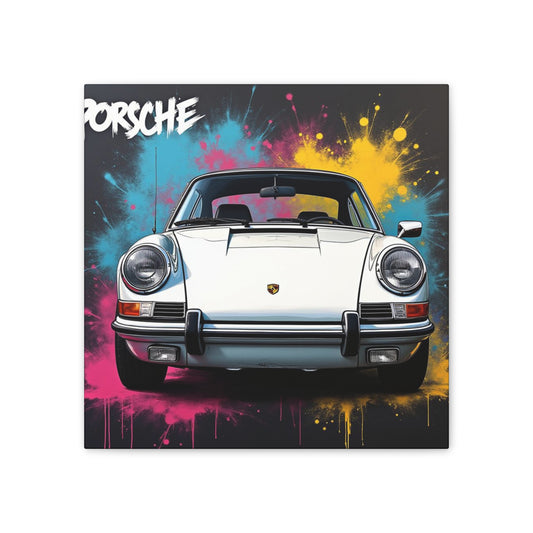 Colorful Porsche Art Canvas Print, Wall Decor for Car Lovers, Modern Home Art, Gifts for Motorsport Fans, Unique Car Wall Art