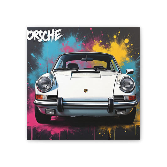 Colorful Porsche Art Canvas Print, Wall Decor for Car Lovers, Modern Home Art, Gifts for Motorsport Fans, Unique Car Wall Art