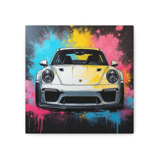 Vibrant Car Art Canvas Print, Colorful Porsche Wall Decor, Car Lover Gift, Modern Home Art, Automotive Art Print