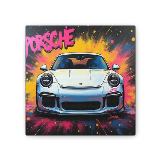 Porsche Canvas Wall Art, Colorful Car Decor, Automotive Gift for Car Enthusiasts, Sporty Artwork for Home or Office, Unique Birthday Gift
