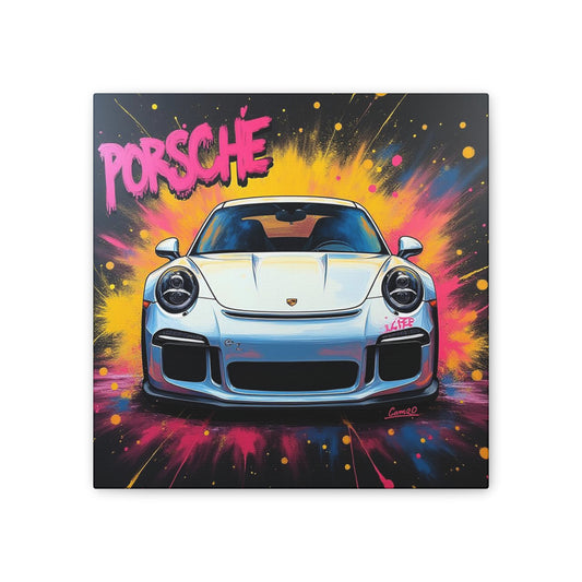 Porsche Canvas Wall Art, Colorful Car Decor, Automotive Gift for Car Enthusiasts, Sporty Artwork for Home or Office, Unique Birthday Gift