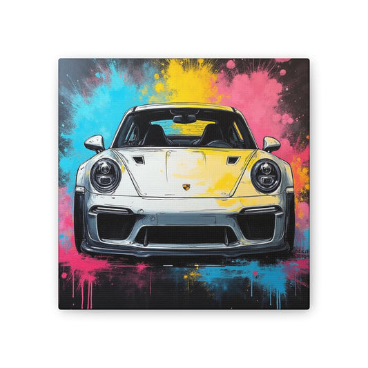 Vibrant Car Art Canvas Print, Colorful Porsche Wall Decor, Car Lover Gift, Modern Home Art, Automotive Art Print